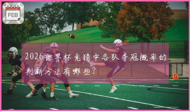 2026世界杯竞猜中各队夺冠概率的判断方法有哪些？